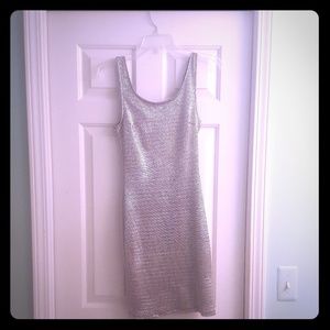 Metallic Silver Dress